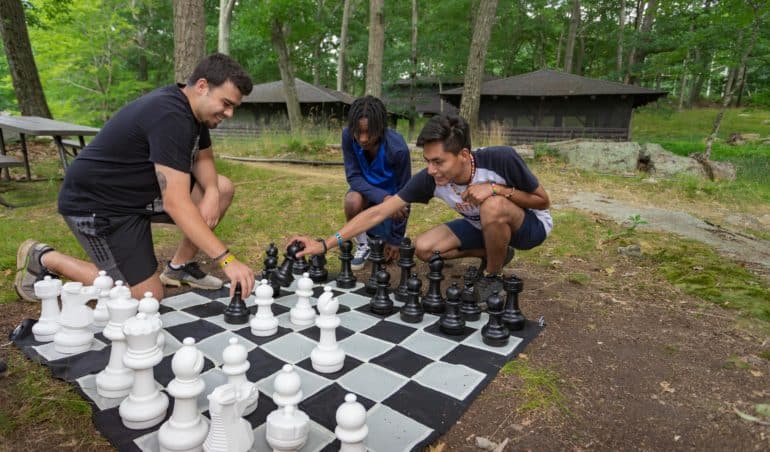 Campers take chess game to new levels