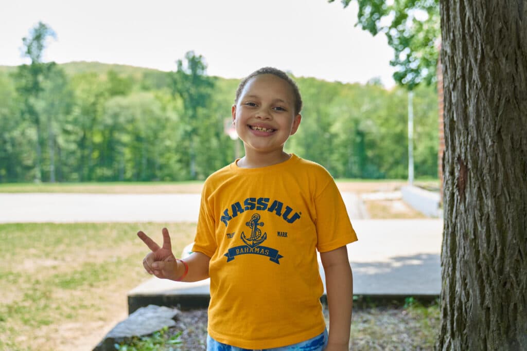 Ethan spends time in nature at Camp Hidden Valley. (Eric Shang/ The Fresh Air Fund) 